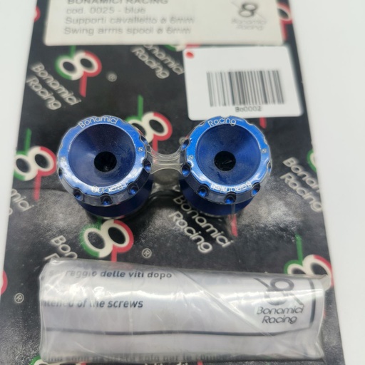 [0025] Bonamici Racing 6mm Paddock Spools Blue