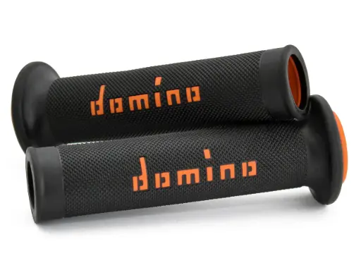 [A01041C4540B7-0] Domino Handlebar Grip Black/Orange