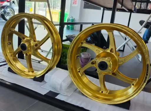 [H6332DU6001G0] Panigale V4 OZ Racing Gloss Gold Wheels Set G7